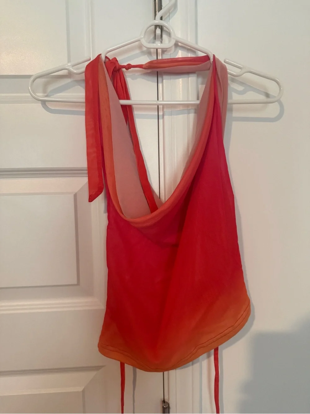 Hot Pink & Orange Ruffle Halter Two-Piece Set